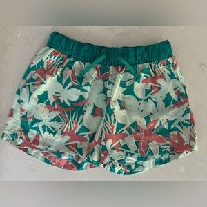 The North Face Women's Teal and Coral Floral Shorts